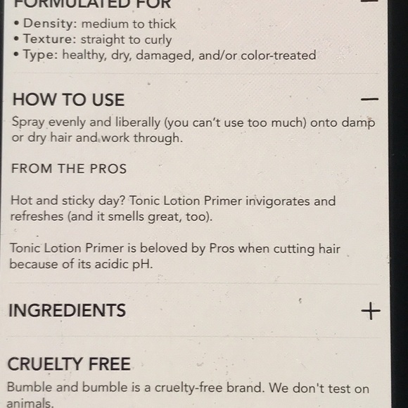 Bumble and Bumble Tonic  Lotion Primer  NEW - Picture 8 of 9